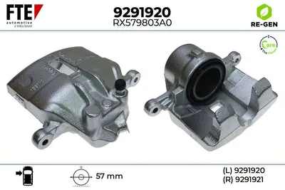 Produktbild von FTE Bremssattel Vorne Links für VOLVO 940 II Kombi (945) Ø57mm Grau 9291920