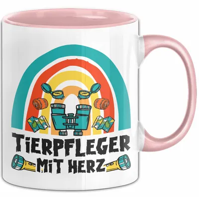 Produktbild von Tierpfleger Mit Herz Tasse Lustiges Geschenk Für Zoo Tierpfleger (Rosa)