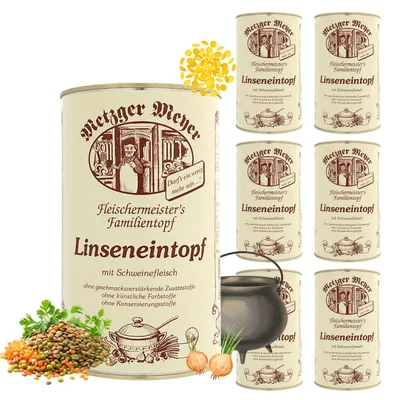 Produktbild von Metzger Meyer Linseneintopf mit Schweinefleisch 6 x 1200ml