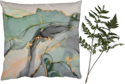 Produktbild von MuchoWow® Zierkissen Sofakissen Wohnzimmer Dekokissen 45x45 cm Gold - Marmor - Grün - Luxus - Glitzer - Marmoroptik - Schlafpolster - Polster für das Sofa