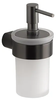 Zdjęcie produktu dla Dozownik mydła PIRENEI, matowe szkło, metal pistoletowy