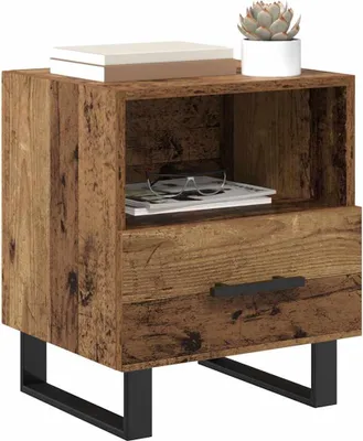 Image de vidaXL Table de chevet vieux bois 40 x 35 x 47,5 cm Bois composite
