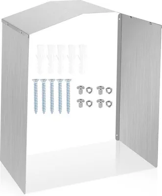 Productafbeelding van Regen-/sneeuwkap - Weersbestendige, roestvrije stalen beschermkap, inclusief bevestigingsmateriaal - 45 x 40 x 20 cm. Bescherming voor laadstation