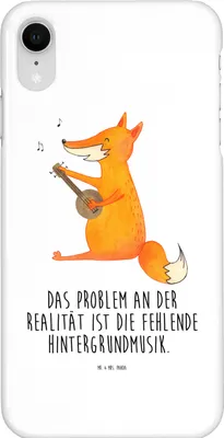 Produktbild von Mr. & Mrs. Panda Iphone XR Handyhülle Fuchs Gitarre - Weiß - Geschenk, Singen, Lagerfeuer, glücklich, Optimistisch, Handy Case, Premium Kunststoff, Musik