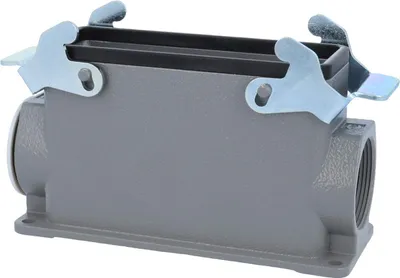 Image de HARTING Han 24B Boîtier de socle haut, 1xPG29 sortie de câble latérale, avec 2 étriers transversaux Raccord vissé PG29 Zone de serrage
