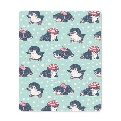 Produktbild von MuchoWow® Mauspad Mousepad Pinguin - Schlittschuhe - Mütze - Kinder - Muster 30x40 cm - Mousepads - Maus Mat - Pad - Mausunterlage - Mausmatten
