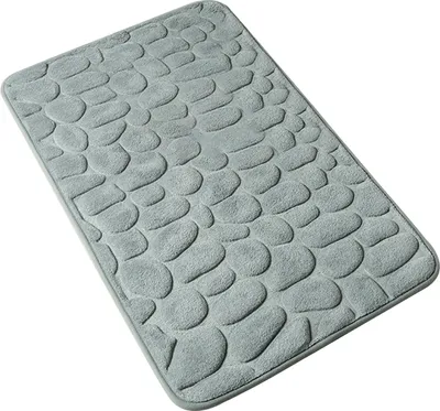 Produktbild von Badematte, Kopfsteinpflaster, gepraegt, weich, Memory-Schaumstoff, Bodenteppich, rutschfest, wasserabsorbierend, Fussmatte, Stuhlmatte, maschinenwaschbar, Badezimmerteppich, 40,6 x 61 cm