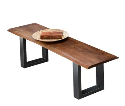 Produktbild von SIT Möbel Sitz-Bank 150 cm | Platte Akazie nussbaum-farbig | Kufen-Gestell Stahl antikschwarz | B 150 x T 40 x H 46 cm | 07101-98 | Serie TABLES & CO