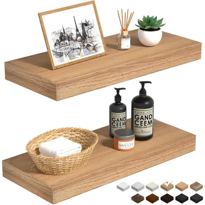 Immagine prodotto di Mensole a muro in legno di quercia, 40 cm, set da 2