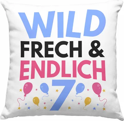 Produktbild von Trendation - Kinder Spruch Geschenk 7. Geburtstag Geschenkidee Jungs Mädchen 7er Geburtstag Sieben (Blau)