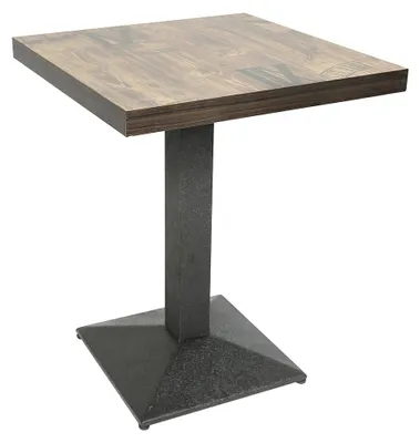 Image de Table haute en bois - Table carrée de style bistrot - Style industriel - Pour 2 à 4 personnes - 60 x 60 x 75 cm - À assembler soi-même - Couleur A