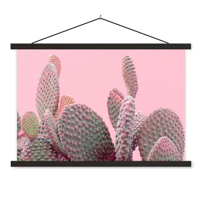 Produktbild von MuchoWow® Textilposter Kaktus - Pflanzen - Sommer 90x60 cm mit schwarzem Rahmen - Aufhängungssatz