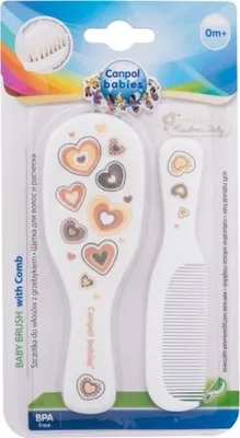 Image de Peigne à cheveux pour nouveau-né Brosse à cheveux pour bébé avec cœurs de peigne pour bébé 1 - Canpol babies
