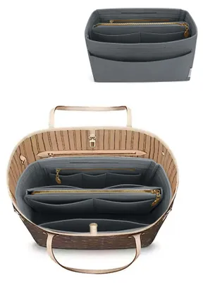Zdjęcie produktu dla LEXSION Speedy Neverfull PM MM, wkładka filcowa z zamkiem błyskawicznym, organizer do torebki