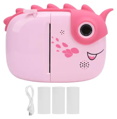 Image de Appareil photo instantané, écran tactile IPS 3 pouces, caméra avant et arrière, double objectif, 1080p, 48 MP, numérique, rose