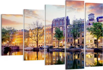 Produktbild von Bild auf Leinwand - Leinwandbild - Holland Kanal - 150x100cm - Wand Bild - Wanddeko - Wandbilder - Leinwanddruck - Bilder - Kunstdruck - Wanddekoration - Leinwand bilder - Wandkunst - EG150x100-4068