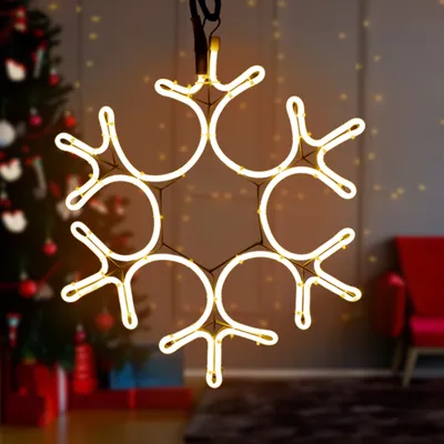 Obrázok produktu pre Vianočná snehová vločka s 384 LED diódami svietiacimi v teplej bielej farbe - vhodná na vonkajšie použitie