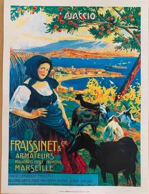 Zdjęcie produktu dla Korsyka / Ajaccio – Fraissinet Armateurs – plakat 30 x 40 cm