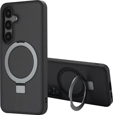 Image de Accezz Ring Stand Backcover avec MagSafe pour le Samsung Galaxy S24 - Noir