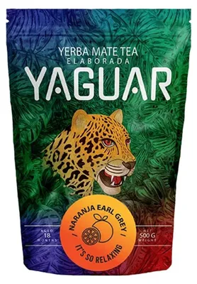 Obrázek produktu pro Čaj Mate Yaguar, příchuť pomeranče, Earl Grey, 0,5 kg