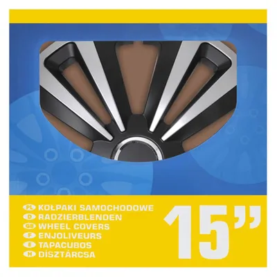 Obrázok produktu pre Sada krytov kolies Terra strieborná/čierna 15 palcová 4 kusy vo vitríne