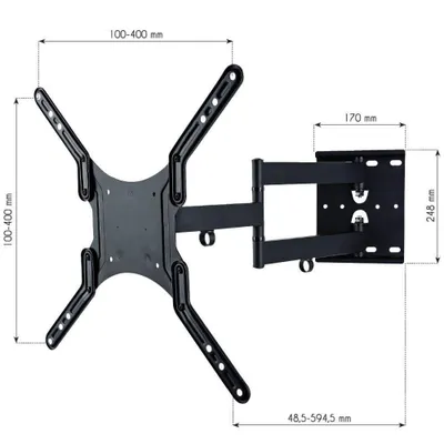 Zdjęcie produktu dla Techly ICA-PLB 136M, 139,7 cm (55"), 100 x 100 mm, 400 x 400 mm, -2 - 12°, 180°, Czarny
