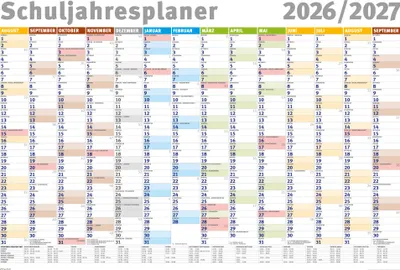 Immagine prodotto di Agenda dell'anno scolastico 2026/2027 - stampa poster calendario planner da parete - formato 91,5x61 cm arrotolato