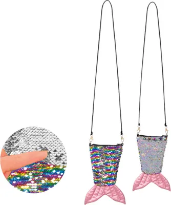 Produktbild von Regenbogen Pailletten Handtasche "Meerjungfrau"| Bunte Schwanzflosse