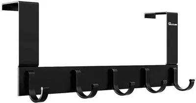Produktbild von Famanu Kleiderhänger mit 5 Haken - Aluminiumlegierung - Schwarz