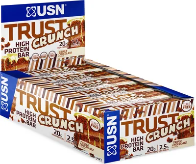 Produktbild von USN Trust Crunch Bars (12x60g) Triple Chocolate - Riegel - Protein-Riegel