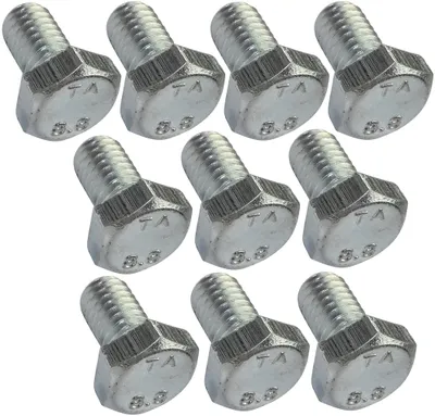 Produktbild von Set mit 10 Schrauben M6x10 mit Sechskantkopf – verzinkter Stahl