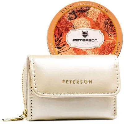 Obrázek produktu pro Peterson dámská portmonetka RFID lakovaná  béžová 9x6,5 cm