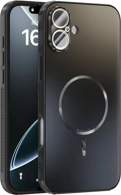 Image de Coque magnétique pour iPhone 16 Plus, coque mate PC+TPU avec protection des lentilles, coque résistante aux chocs avec dissipation de la chaleur Noir