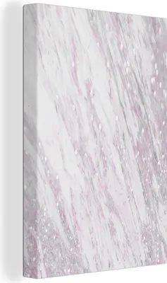 Produktbild von OneMillionCanvasses® - Leinwandbilder - 90x140 cm, Marmor - Silber - Rosa, Wandbilder Kunstdruck Wanddekoration - Wandschmucke - Schlafzimmer