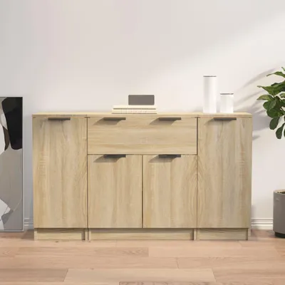 Produktbild von vidaXL Sideboards 3 Stk. Sonoma-Eiche Holzwerkstoff