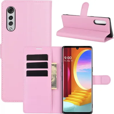 Produktbild von König Design Hülle kompatibel mit LG Velvet Kunstleder Handyhülle - Handy Case Rosa