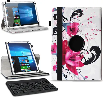 Produktbild von Tablet Tasche Tastatur Hülle für 10 10.1 Zoll Schutzhülle Case Bluetooth DrehbarFarben:Motiv 7
