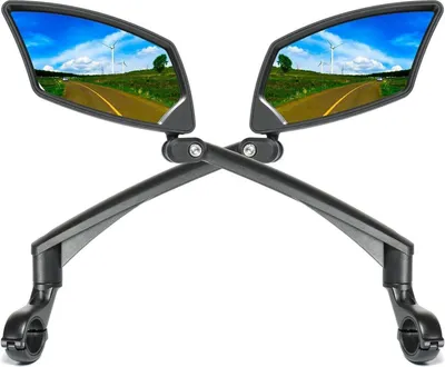 Produktbild von Fahrradspiegel Lenker Glaslinse justierbar drehbar sicher Rückansicht Blau 1PAIR