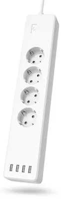 Imagen del producto de Hama Smarte regleta de enchufes WLAN, modelo 176628, con 4 enchufes, cada uno con interruptor individual y protección contra sobrecargas