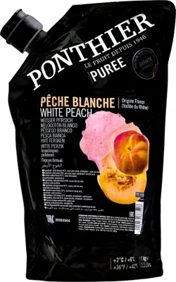 Produktbild von Food-United PFIRSICH WEISS FRUCHT-PÜREE Ponthier 1KG Smoothies Müsli uvm.