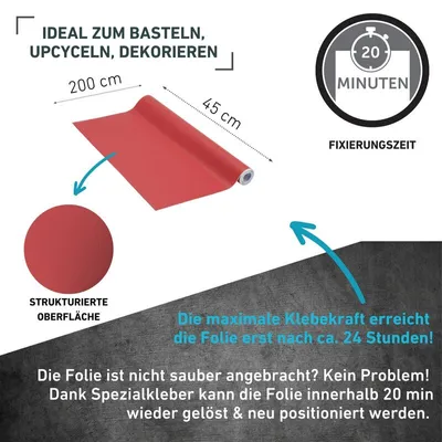 Produktbild von Klebefolie Unimatt rot - 45x200cm