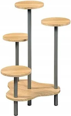 Obrázok produktu pre Kesper 17277, Viacúrovňový kvetináč, Šedá, Drevo, Vnútorný, 5 police/políc, 645 mm, 460 mm