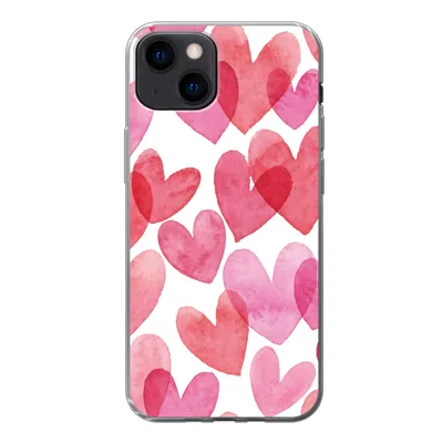 Produktbild von MuchoWow® Handyhülle Schutzhülle Hülle für iPhone 13 Ein Aquarell mit Herz-Illustration Silikon Softcase Handy Hülle - Karteninhaber
