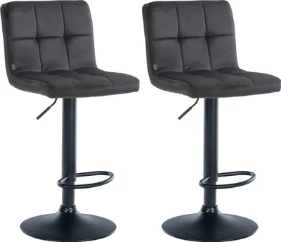 Produktbild von 2er Set Barhocker HLO-CP289 Samt schwarz schwarz