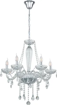 Produktbild von EGLO Pendelleuchte Basilano 1, 6 flammiger Kronleuchter Vintage, Shabby Chic, Hängelampe, Esstischlampe, Wohnzimmerlampe hängend mit E14