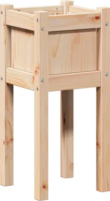 Image de Cache-pot de jardin Nature 31 x 31 x 70 cm Bois de pin massif