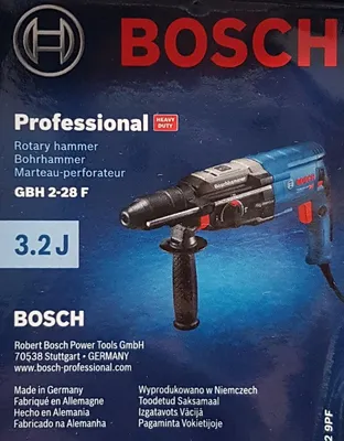 Immagine prodotto di Martello rotante Bosch Professional GBH 2-28 F, 3,2 J, set di punte e scalpelli da 6 pezzi, SDS-plus, in L-BOXX, blu/nero