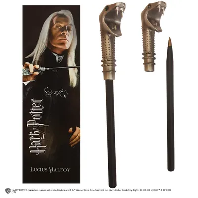 Immagine prodotto di Harry Potter biro: bacchetta Lucius Malfoy con segnalibro