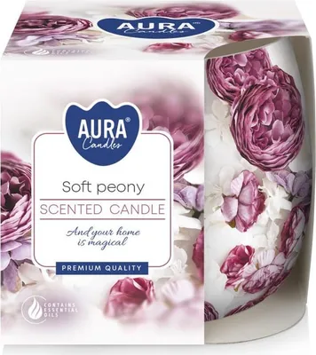 Obrázok produktu pre BISPOL Aura 20H DELICATE PIWONIA vonná sklenená sviečka