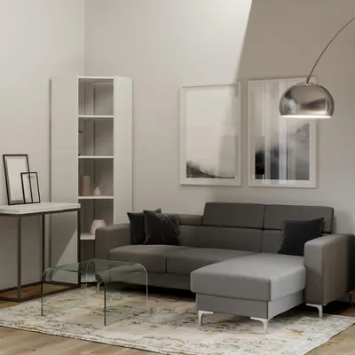 Immagine prodotto di Libreria Angolare Moderna 5 Ripiani 60,3x60,3x205 cm in nobilitato Bianco
